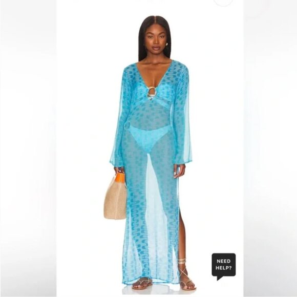 Cin Cin x Revolve-Totem Hoop Dress in Blue - Picture 1 of 8